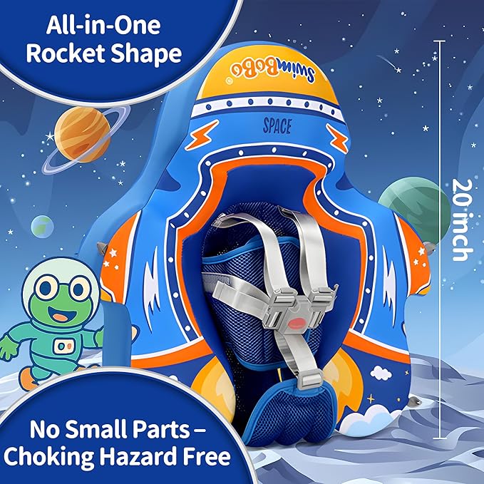 Baby Pool Float with Canopy,Non-Inflatable Infant Swim Float,Soft Skin-Friendly Fabric Material Pool Floats for Toddlers,Swimming Pool Toys for Boys and Girls