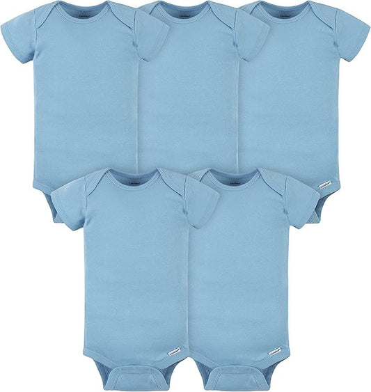 Gerber baby-girls 5-pack Solid Onesies Bodysuits