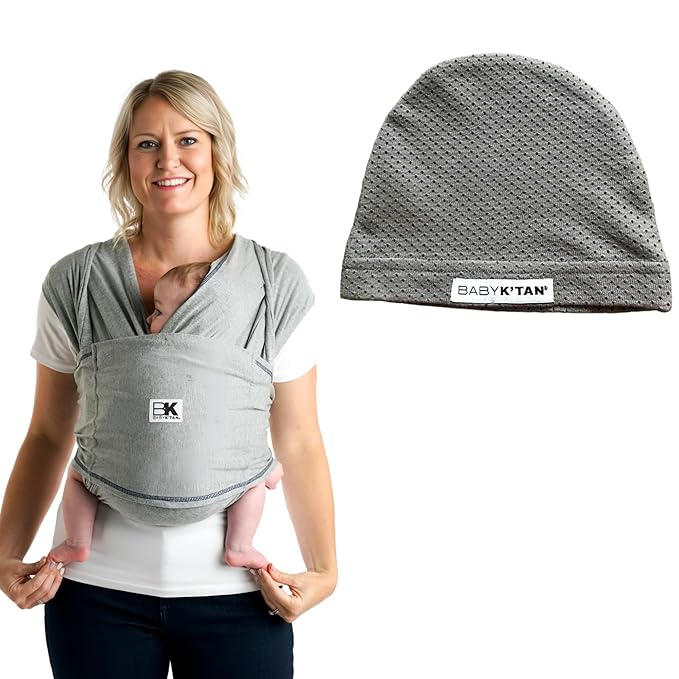 Original Baby K'tan Baby Carrier: #1 Easy Pre-Wrapped, Soft, Slip-On, No Rings, No Buckles | The Best Hands Free Infant Wrap for Newborn to Toddler up to 35lb (See Size Chart) + Baby Hat