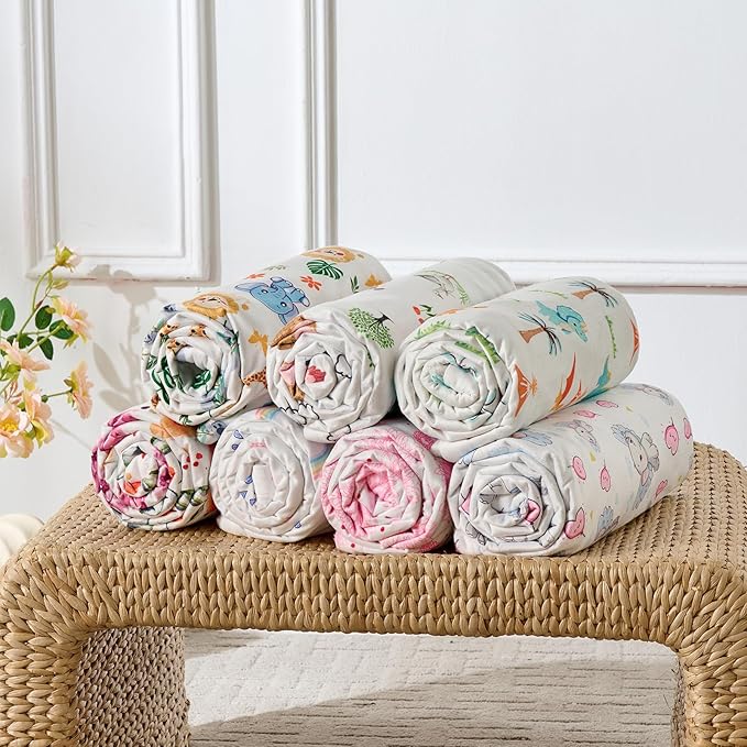 Baby Blanket 30x40 Inches Soft Double Layer Fleece Blanket with Beautiful Pink Line Flower Gender Neutral Crib Blanket for Infant, Toddler, Newborn Baby Girl or Boy Shower Gift