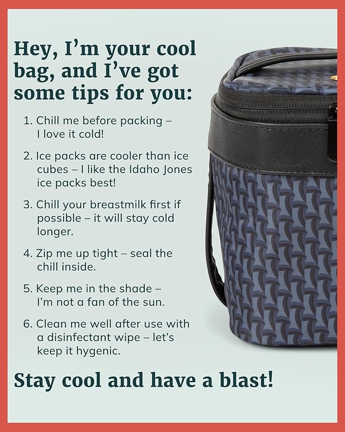 IDAHO JONES Baby Bottle Cooler Bag - Formula or Breast Milk Storage for Daycare, Travel & Airplane - Insulated Thermos Chiller - Carrier for Breastmilk or Lunch Box