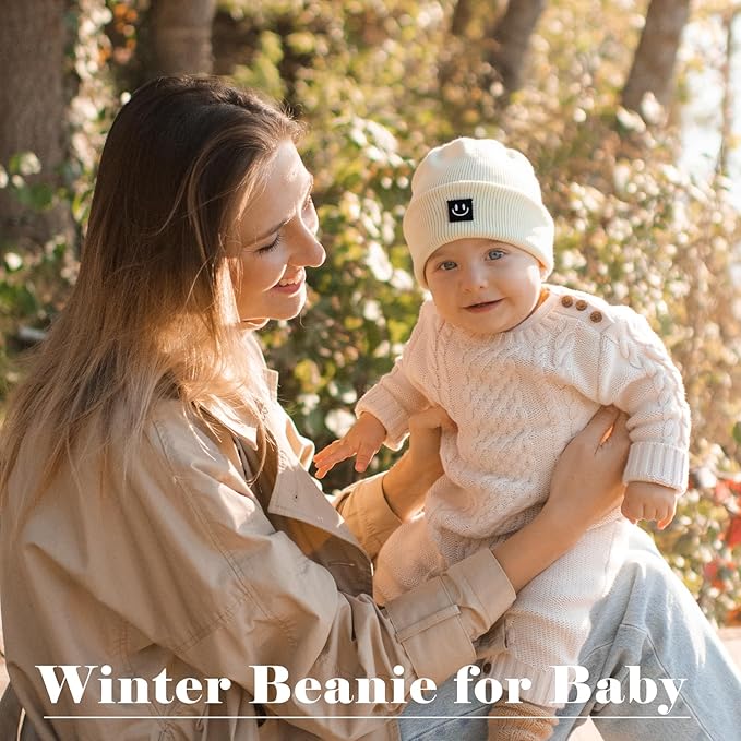 3 Packs Baby Beanie Cute Toddler Beanies Kids Winter Hat Boys Girls Warm Knit Hats Infant Beanie for 0-8 Years