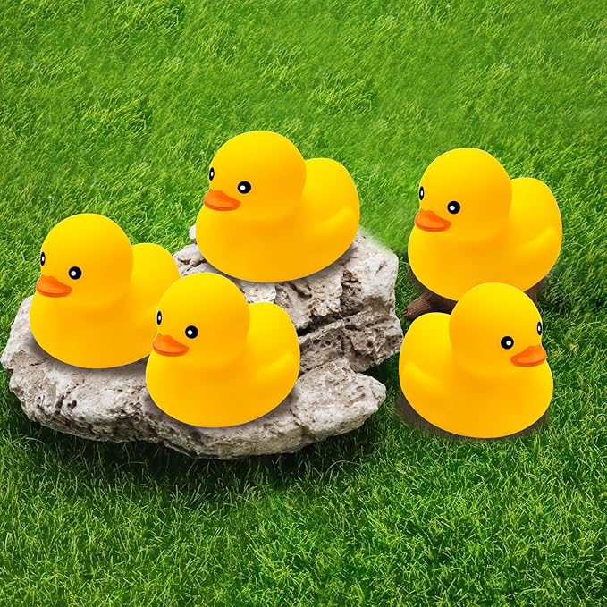 Yellow Rubber Ducks Bath Toys 20Pack, Bathtub Floating Squeaky Duck Bulk Baby Preschool Bath Toy for Baby Shower Infants Kids Toddler Birthday Party Decoration Gift (Large)