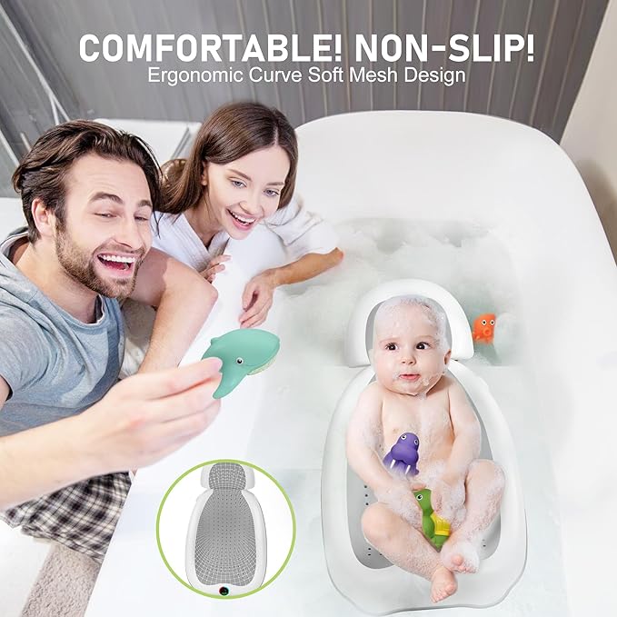 Baby Bath Support Newborn Bathtub with Thermometer,Foldable Baby Tubs for Newborns Baby Bathtub,Soft Sink Baby Bath Tub for Newborn Tub Infant Bathtub Baby Bather,Baby Tub Baby Bath