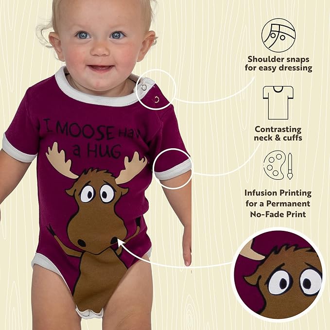 Lazy One Cute Unisex Baby Bodysuit, Cute Animal Designs, 6-18 Months