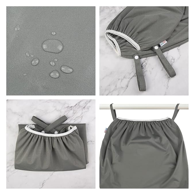 ALVABABY Reusable Diaper Pail Liner for Cloth Diaper,Rubbish Bag,Laundry,Kitchen Garbage Cans (Black Grey, Small Size：5 Gallon) LLS-B2629