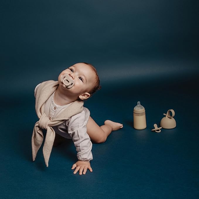 Color Essence SX PRO Silicone Baby Pacifier 1Pk, Made with 100% Soft Silicone, Baby Essentials Perfect for Breastfeeding Babies, Designed in Spain, 6-18 Mths, Irish Cream