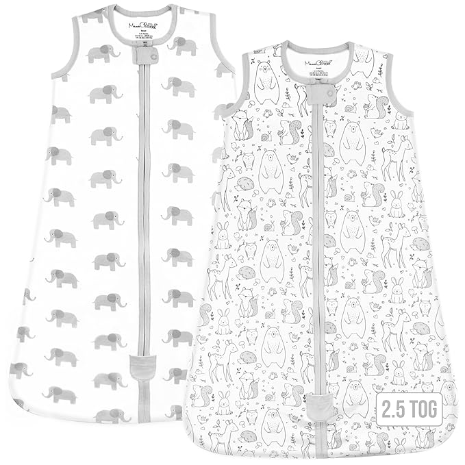 Mama Cheetah Baby Sleep Sack 2.5 TOG, Organic Cotton Baby Wearable Blanket with Two-Way Zipper, Swaddle Transition Baby Sleeping Bag for Newborn Infant Toddler Boy Girl, 24-48 Months