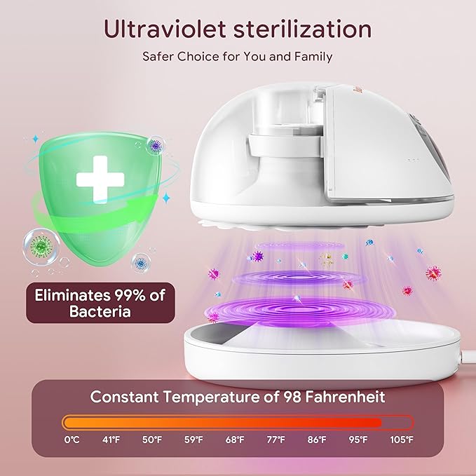 Breast Pump Hands Free, Smart Heated Base Promotes Milk Production, 40dB Quiet, Leak-Free Design, 4 Modes/12 Levels, 2Hr Cordless Wearable Breastfeeding Pump, 2 Pack Gray