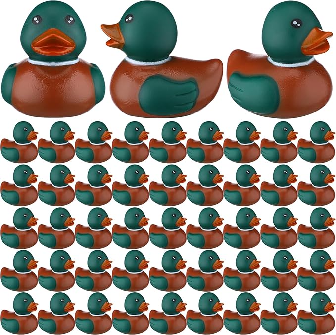 Rubber Duck 2 Inch Duck Bath Floating Rubber Ducky Adorable Party Supplies for Ducky Birthday Party Gift Nature Birds Lovers Hunting Decoration(12 Pcs,Mallard)