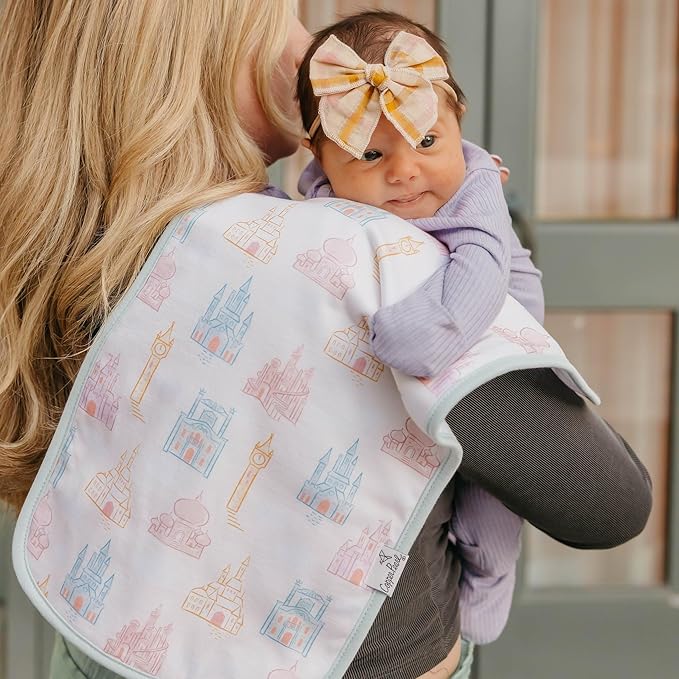 Copper Pearl Baby Burp Cloth Large 21''x10'' Size Premium Absorbent Triple Layer 3-Pack Gift Set Disney Princess