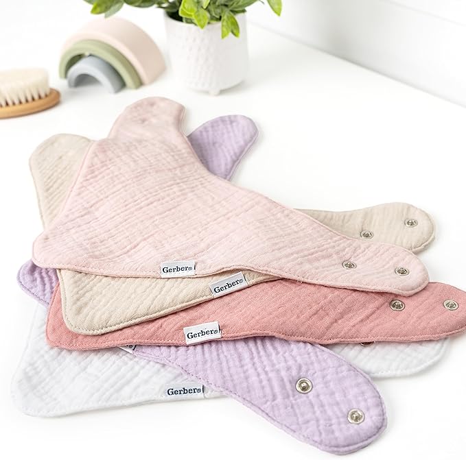 Gerber unisex-baby Muslin Bandana Bibs