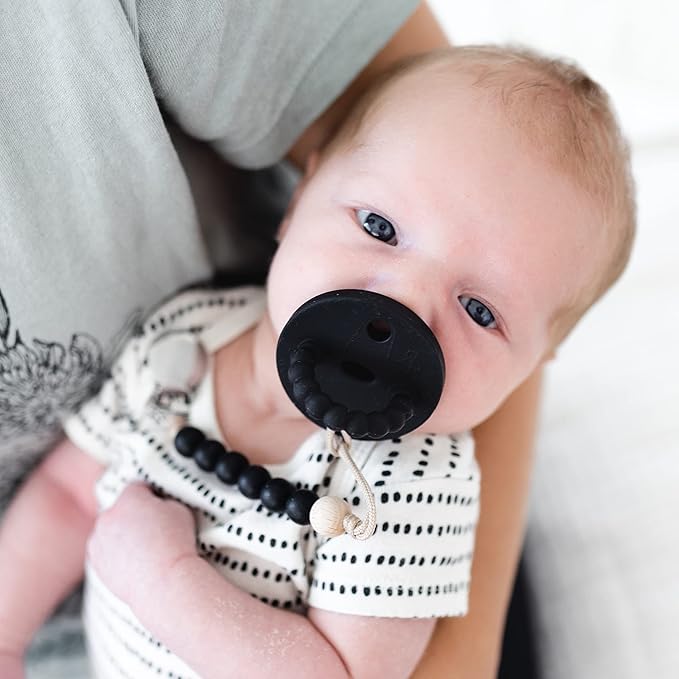 Ryan & Rose Cutie PAT Pacifier Teether (Slant, Black)