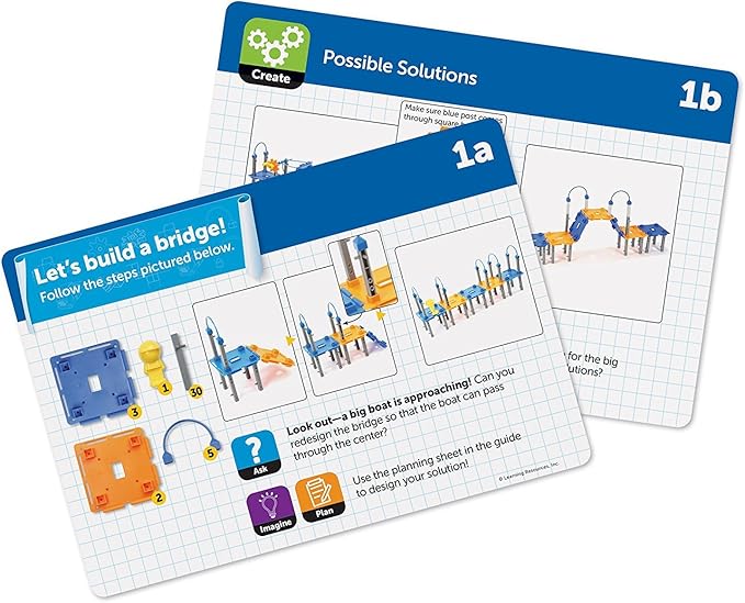 Learning Resources City Engineering and Design Building Set, Ages 5+,100 Pieces, Engineer STEM Toy, Construction Toys, Simple Machines Kids