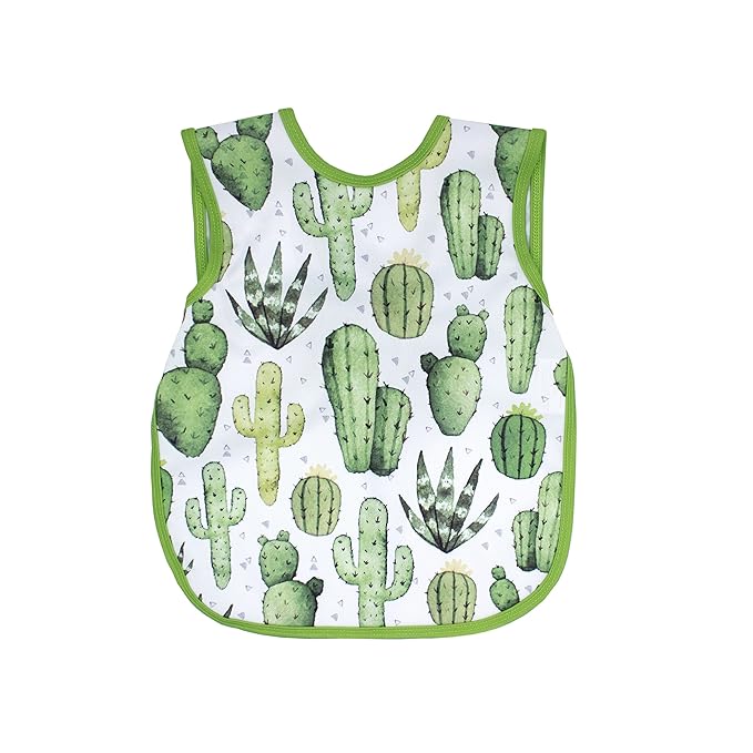BapronBaby Desert Cactus Bapron - No Neck Tie Safer Bib for Baby & Toddler - Soft Waterproof Stain Resistant - Machine Washable - Sz Preschool 3-5yrs