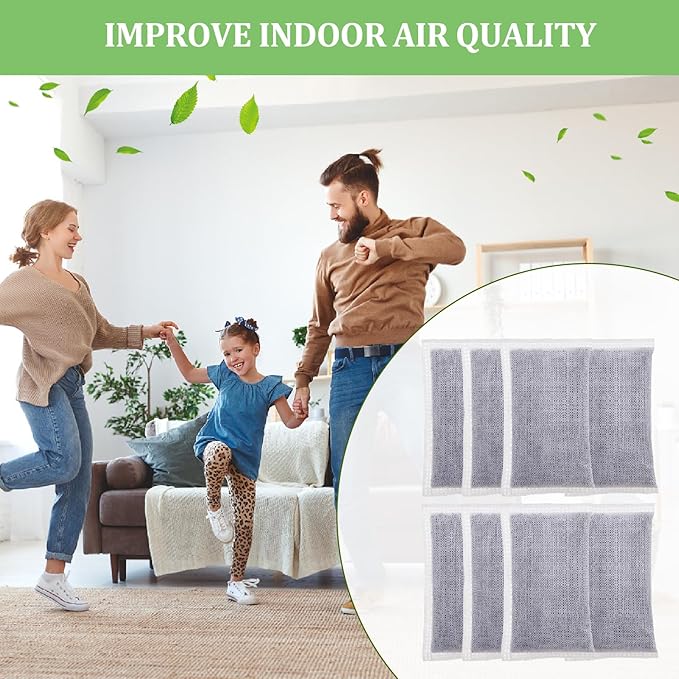 Activated Charcoal Odor Absorber Diaper Pail Deodorizer for itouchless 8 Gallon & Larger, Trash Can Deodorizer Odor Filter Refill for itouchless 13 Gallon Diaper Garbage Can (8 Pack)