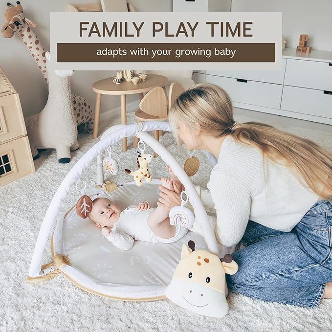 6-in-1 XL Play Mat & Play Gym, Baby Gym, Baby Activity Gym, Sensory Exploration and Motor Skill Development Toys (Sand)