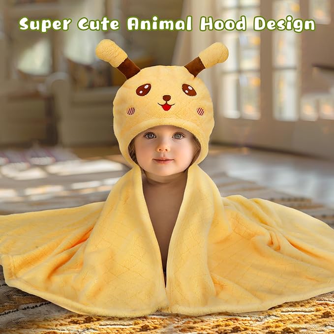 Toddler Bath Towel Hooded Kids Towel Bath Baby Towels with Hood for Boy Girl 0-5 Years, 2-Pack Soft Absorbent Baby Bath Towel Toddler Towels with Hood, Thick 50''x32'' Kids Hooded Towel for Toddlers
