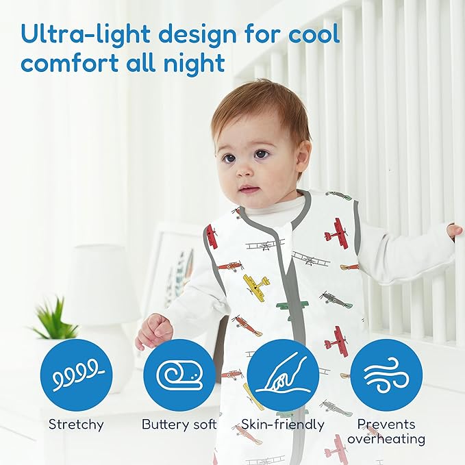 TotAha Sleep Sack infant 3-6 months 3 Pack, Breathable Sleep Bag for Baby Girl Boy, Wearable Blanket with 2-way Safe Zipper, 0.5 TOG