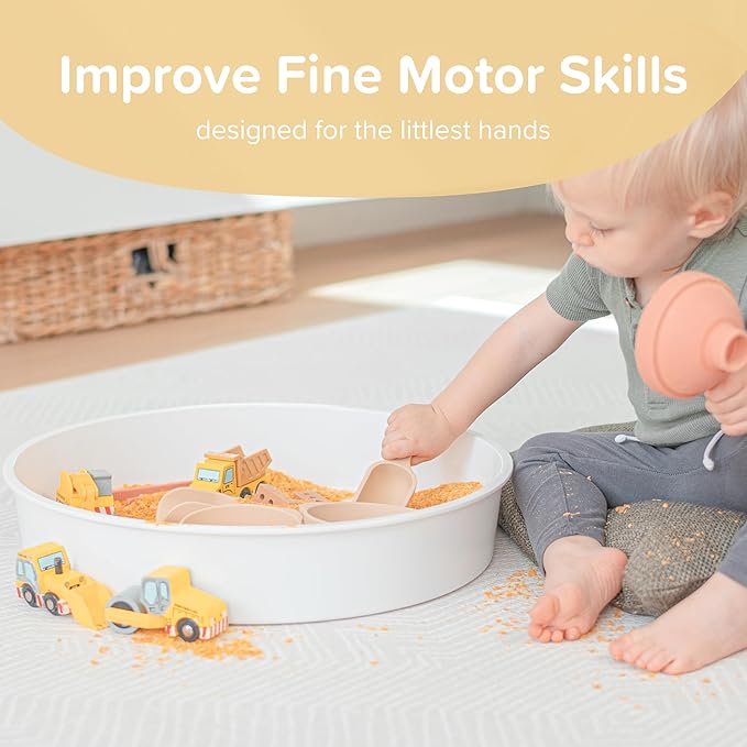 Inspire My Play - 4 x Mini Silicone Scoops - Perfect for Sensory PlayTray - Sensory Bin Accessories - Special Education Classroom Supplies - Montessori Education Toys - Multi-Purpose Shovel - Natural