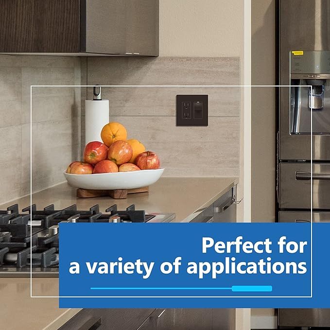 LIDER Matte Finish Double Decorator Switch Cover, Screwless Wall Plate, Mid-Size 2-Gang 4.88" x 4.92", Unbreakable Polycarbonate Thermoplastic, UL Listed, LSWP-32M-BR10P, Brown, 10 pack