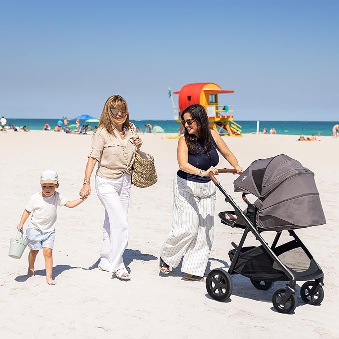 Joie Hazel Height Adjustable Stroller – Travel-Friendly Stroller with Height Adjustable Seat, Multi-Position Recline, and All-Terrain Wheels (Thunder)