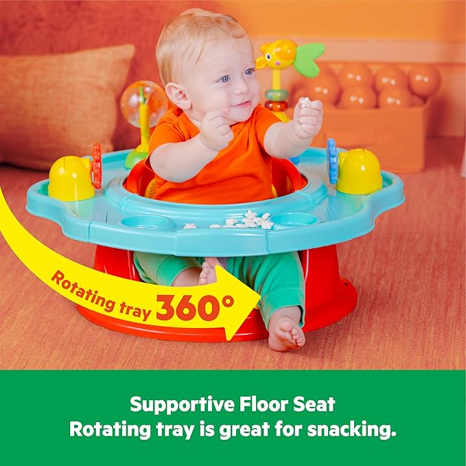 Bright Starts 3-in-1 SuperSeat Playful Paradise, Baby Activity Seat with Toys, Snacking Tray, Booster Seat, BPA Free Tray, Unisex, 6 Months +