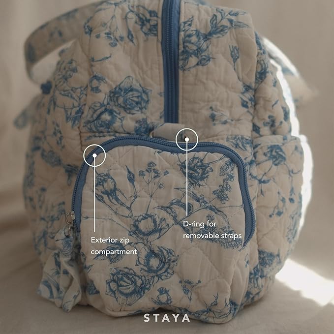 Staya Quilted Duffle Bag - Perfect Travel Companion, Quilted Weekender Bags for Women, (Coastal Grandma)