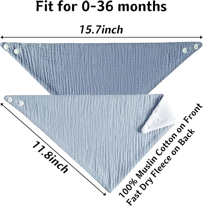 Muslin Baby Bibs Baby Drool Bandana Bibs for Baby Girls Boys Infant Newborn Toddler Drooling and Teething
