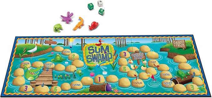 Learning Resources Sum Swamp Game Addition & Subtraction Board Game - Educational Homeschool, Elementary Math Classroom Must Haves, Kindergarten, Gifts for Kids, Numbers for Boys and Girls