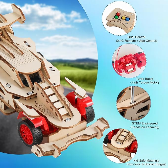 STEM Toys for Boys 8-12, Remote Control F1 Car STEM Building Kit for Kids, 3D Puzzle Science Kits Gift for Boys & Girls Age 8-14 | Birthday Gift Ideas for 8,9,10,11,12,13,14 Year Old Kids