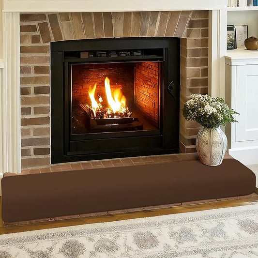 Thick Memory Foam Fireplace Baby Proofing, 90.5x15 in Soft Hearth Cover Baby Proof, Hearth Cushion Fireplace Protectors for Children Proofing, Edge Protector, Brown
