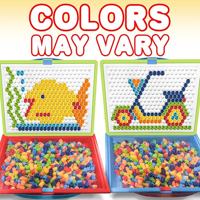 ArtCreativity Mushroom Peg Puzzle for Kids with 10-Challenges - Fun Brain Teaser for Children - Arts and Crafts Creative Educational Learning Toy - Gift Idea for Boys and Girls