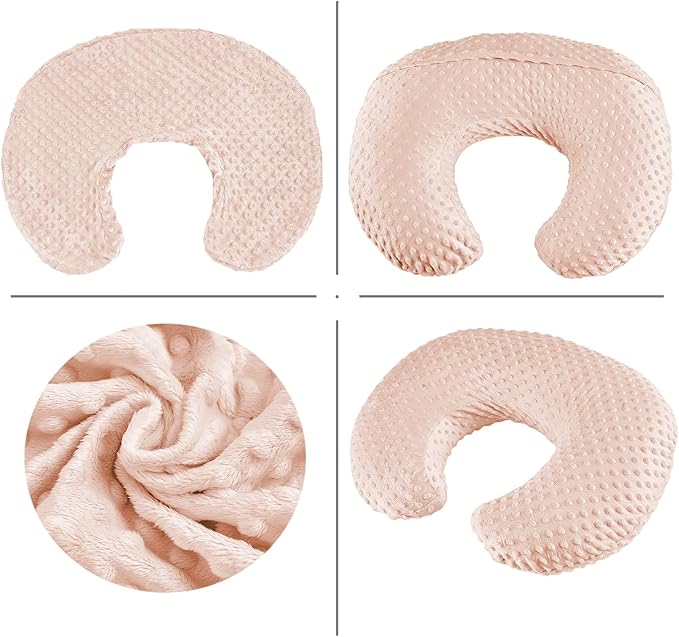 Nursing Pillow for Bottle and Breastfeeding, Ergonomic Comfort Nursing Essentials for Mom and Baby, Feeding Support Pillow with Removable Cover, Easier and Healthier Nursing (Light Pink)