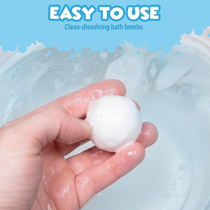 Tub Works® Vapor Bath Bombs for Toddlers & Kids, 12 Pack | Natural Essential Oils for Aromatherapy | Calming Eucalyptus Bath Bomb with Lavender & Menthol for Cold, Flu & Congestion Relief