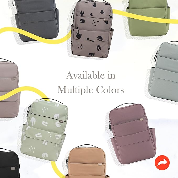 RED ROVR Roo Lightweight 1 LB Diaper Bag Backpack | 11 organizational pockets| Durable & Water-Resistant (Charcoal Doodle)