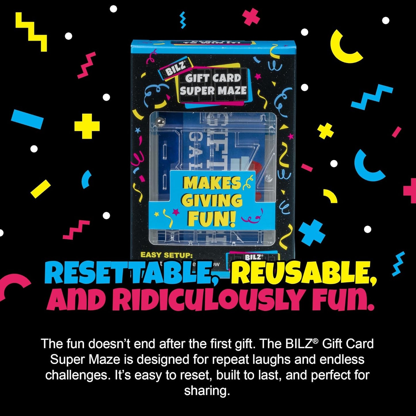 BILZ® Super Maze | Gift Card Puzzle Game for Ages 8+ | Made in USA | Easy Fun Setup | Fits Gift Cards, Cash (Folded), and Notes | Great for Graduations, Christmas, & Birthdays