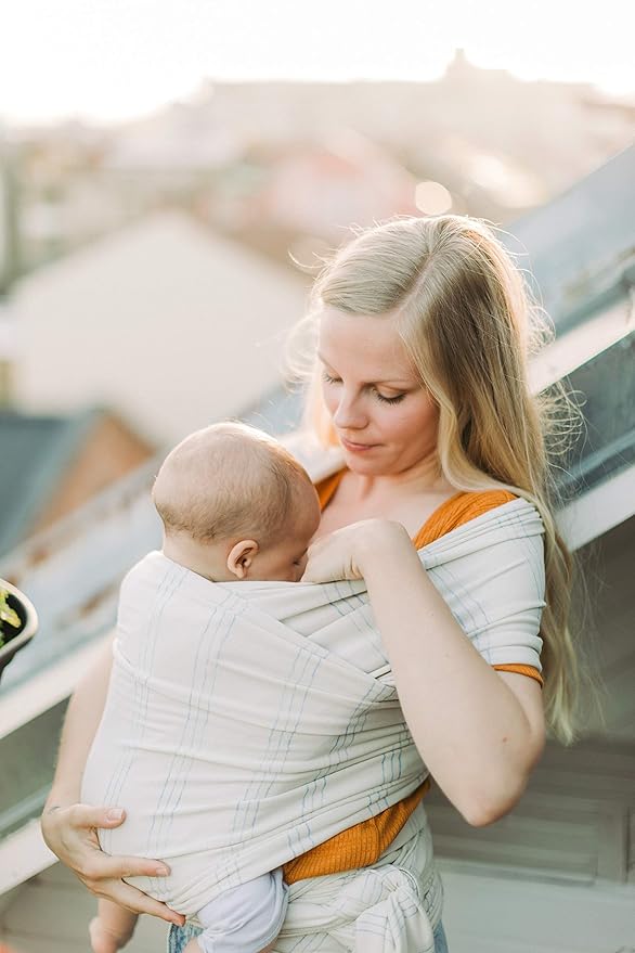 Boba Baby Wrap Carrier – Original Baby Sling Carrier for Newborns (7–35 lbs), Soft, Secure, Hands-Free & Ergonomic, Ideal for Comfortable Bonding, New Parents (Serenity Riviera)