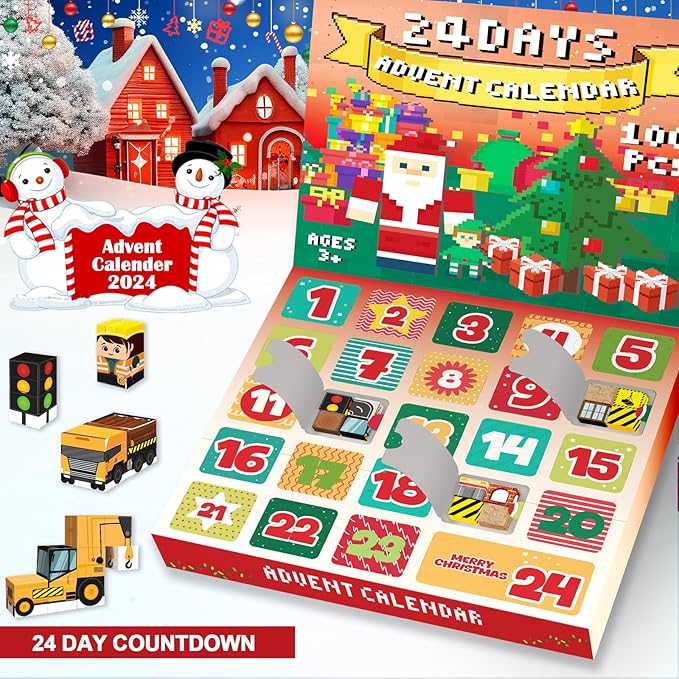 Advent Calendar 2025 Magnetic Blocks-100PCS Magnetic Building Blocks, Magnetic Blocks STEM Toddler Kids Toys, Construction Toys for Kids Ages 3+, Christmas Birthday Gifts for Boys & Girls