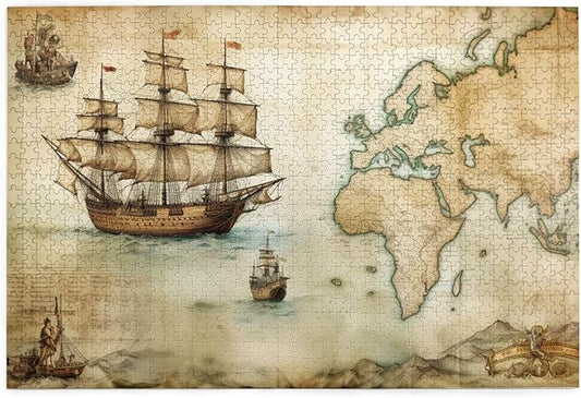 1000 Pieces of Adult Wooden Puzzle - Timeless World Map Scene for Jigsaw Enthusiasts & Decor,Perfect for Adults & Home Decor,Piece Fit Together Perfectly,Gifts Fro Friends and Family