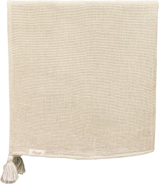 Crane Baby Hazelwood Luxe Blanket, Soft Cotton Nursery and Stroller Blanket, Cotton and Cashmere, 36" x 36"