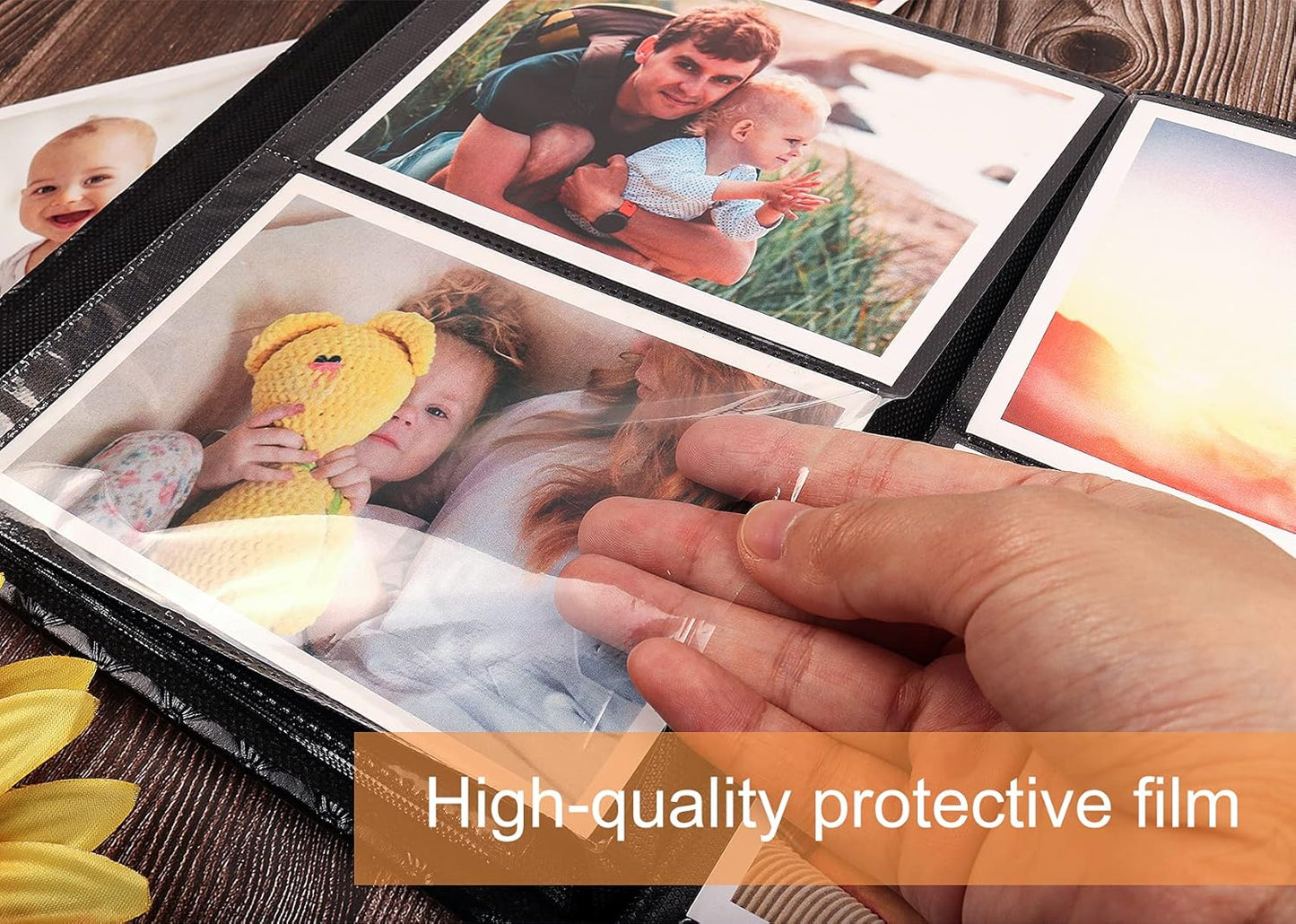 RECUTMS Small 4x6 Photo Album with 200 Pockets, Pink, Faux Leather, Can Hold 200 Horizontal Photos