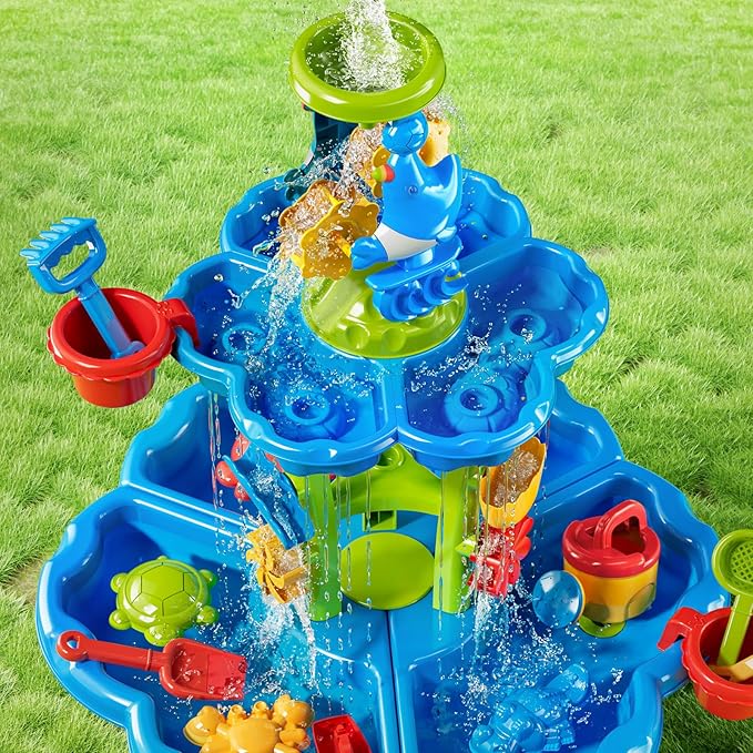 Kids Flower Water Table for Toddlers for 3 4 5 6 7 8 Years Old, Outdoor Water Sand Table for Boys Girls, Sensory Toys for Toddlers Age 3-8, Activity Sensory Table Summer Toys