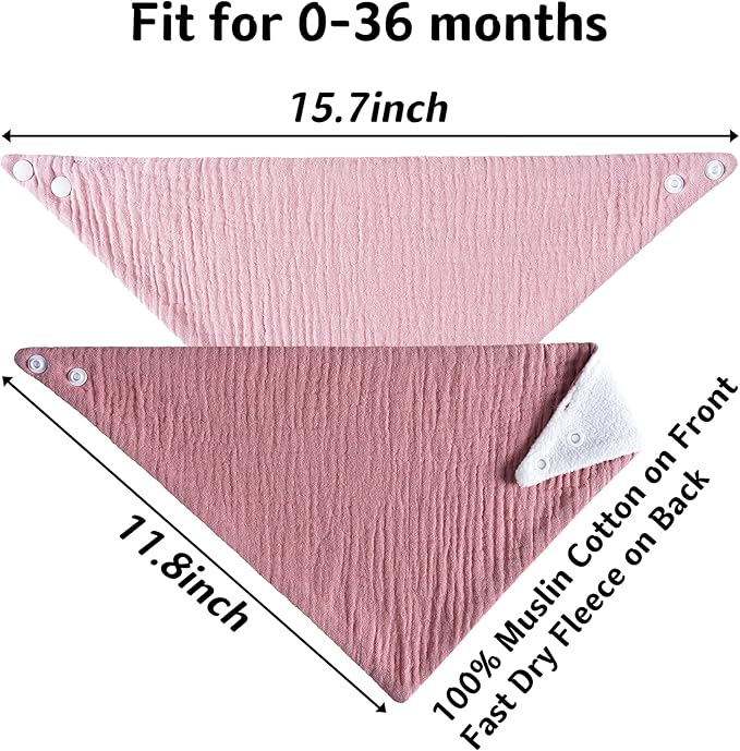 Muslin Baby Bibs Baby Drool Bandana Bibs for Baby Girls Boys Infant Newborn Toddler Drooling and Teething