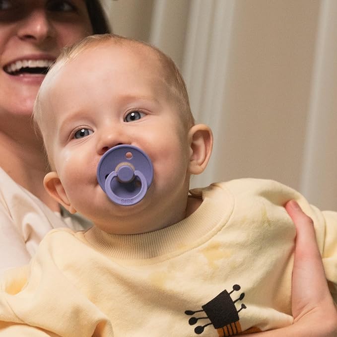 BIBS Pacifiers Colour Collection | Natural Rubber Baby Pacifier | Set of 2 BPA-Free Soothers | Made in Denmark | 0+ Months (Pack of 2) | Vanilla/Cloud