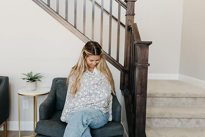 Copper Pearl Multi-Use Cover: Car Seat Covers, Nursing Cover, and Stroller Cover for Sun - Stretchy Fabric, All-Season Use, Stylish Designs, Easy Access for Moms - Lacie