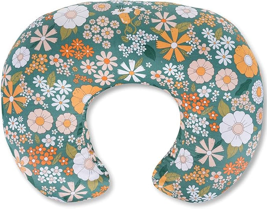 Nursing Pillow, Breastfeeding Pillow with Removable Cotton Cover, Baby Feeding Pillow for Mom Easier Breast Feeding and Bottle Feeding, Breastfeeding Support Cushion for Newborn (Flower Green)