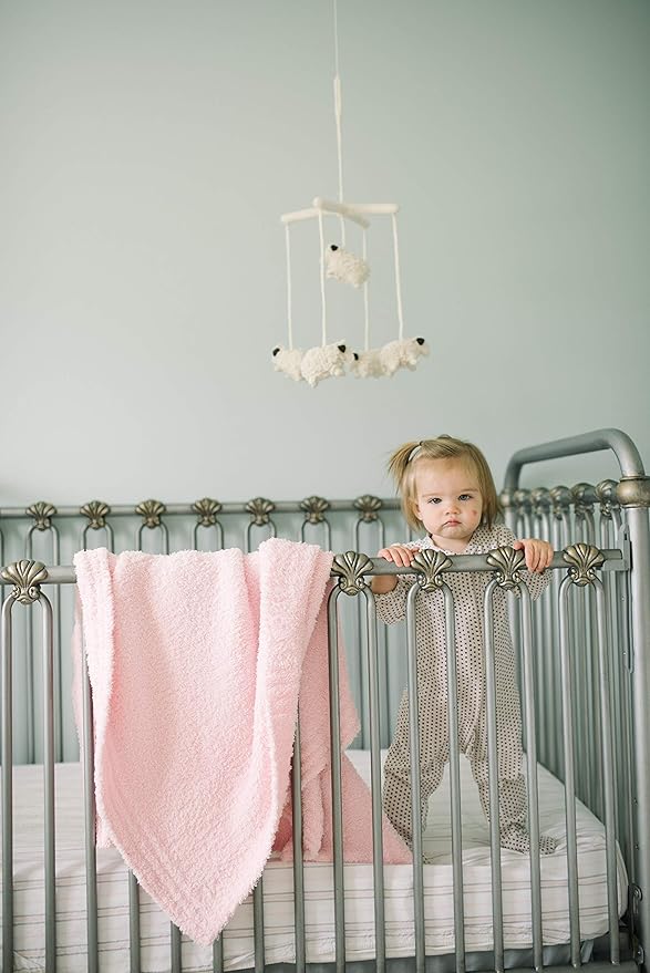 SARANONI Bamboni Luxury Baby Blanket | Cozy & Soft Plush Receiving Blankets | Perfect for Girls & Infant Baby Boy Blankets | Light Pink - 30” x 40”