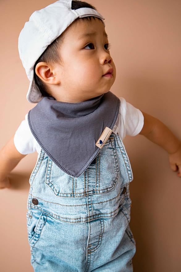 Blue Wren Magnetic Bandana Drool Bibs 5-pack - Magnetic Closure Baby Bibs - Safe, Easy, Chic Teething Bib