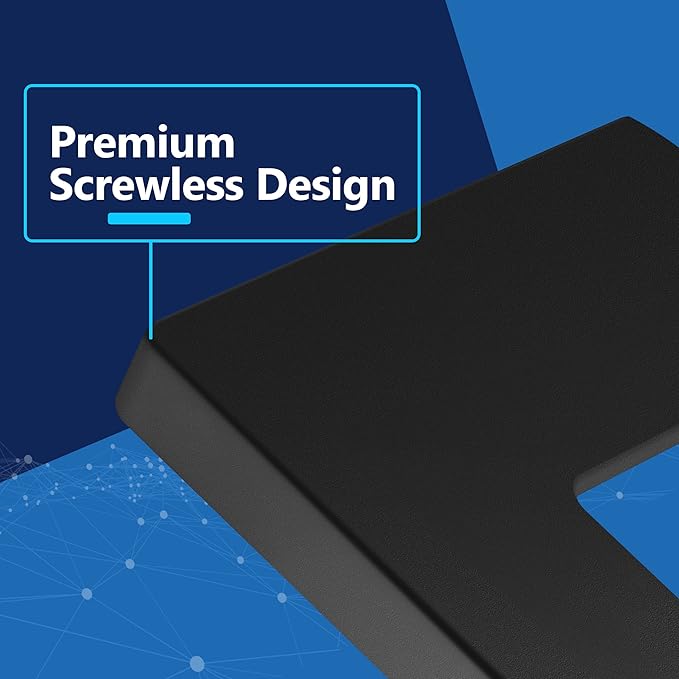 LIDER Matte Finish Decorator Switch Cover, Screwless Wall Plate, Mid-Size 1-Gang 4.88" x 3.11", Unbreakable Polycarbonate Thermoplastic, UL Listed, LSWP-31M-BK2P, Black, 2 Pack